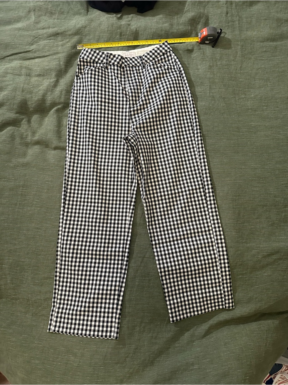 brixton black and white straight leg pants